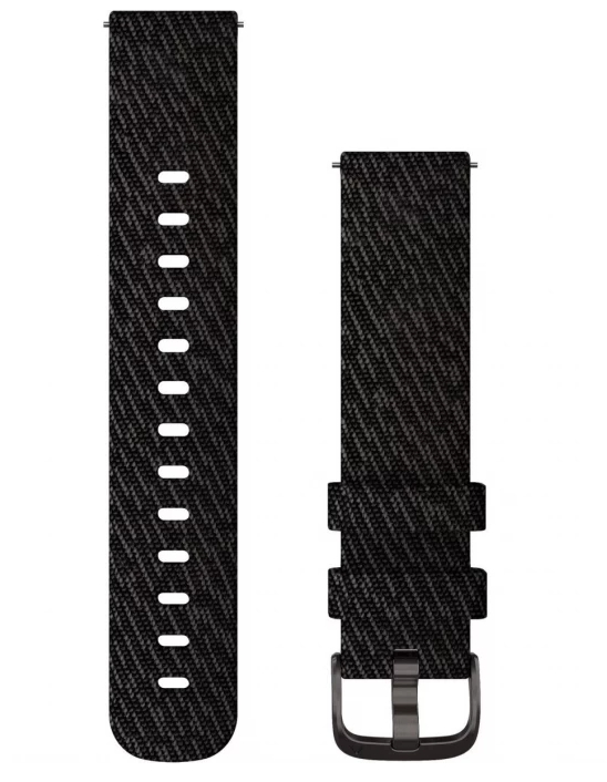 Ремешок сменный для GARMIN FENIX 6S 20MM HEATHERED BLACK NYLON WITH BLACK HARDWARE 010-12875-00