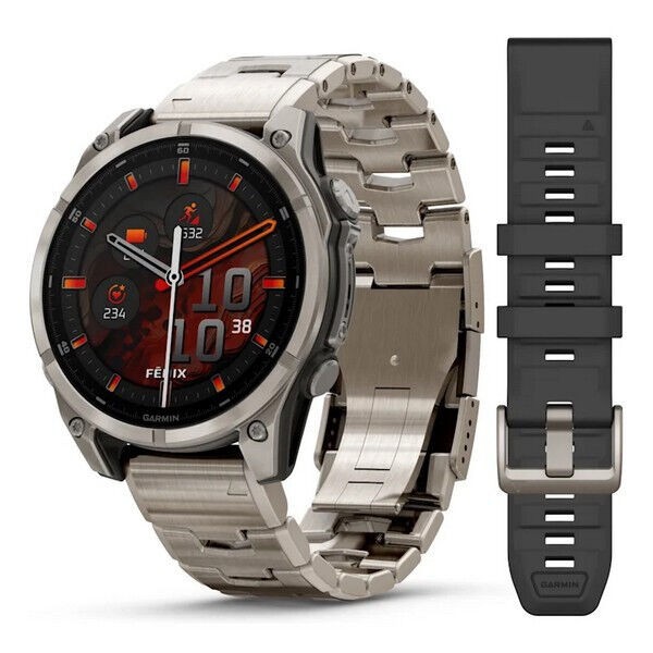 Часы Garmin Fenix 8 47mm Amoled Sapphire Titanium Graphite 010-02904-40
