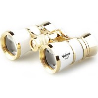 Бинокль Veber Opera БГЦ 3x25 с фокусировкой белый/золотой 