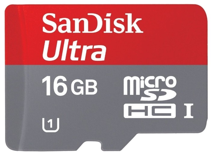 Карта памяти Sandisk Ultra microSDHC Class 10 UHS Class 1 30MB/s 16GB + SD adapter