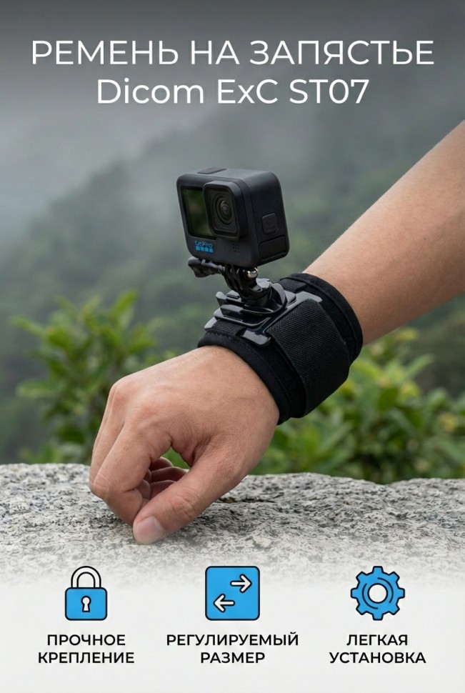 Ремень на запястье Dicom ExC ST07 для Gopro Hero3+/3/2/2