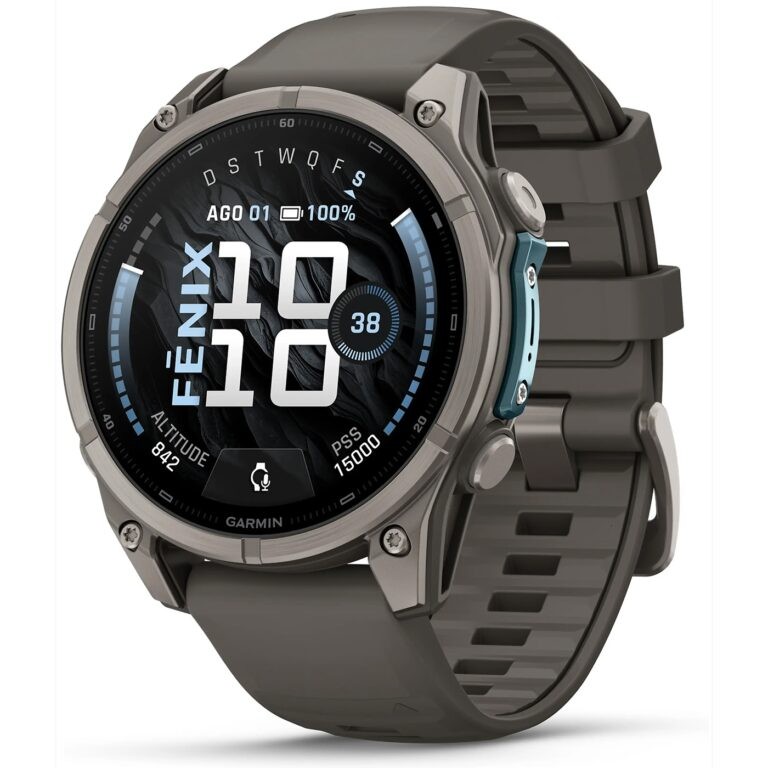 Часы Garmin Fenix 9 47 mm Titanium with Pebble Grey Silicone Band 010-04762-01