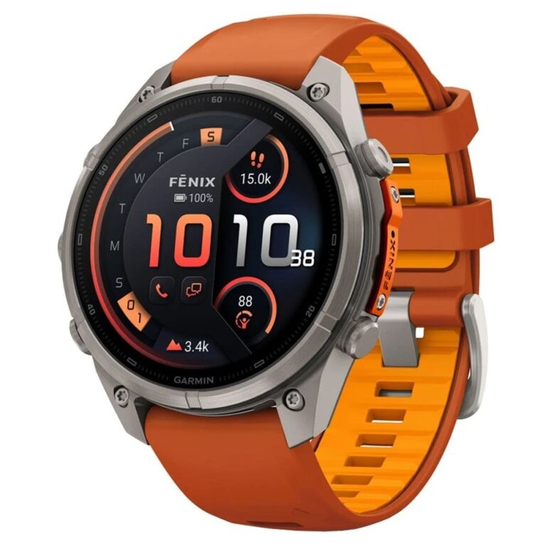 Часы Garmin Fenix 9 Pro 47 мм inReach Titanium with Autumn Orange/Spark Orange Silicone Band 010-04336-01