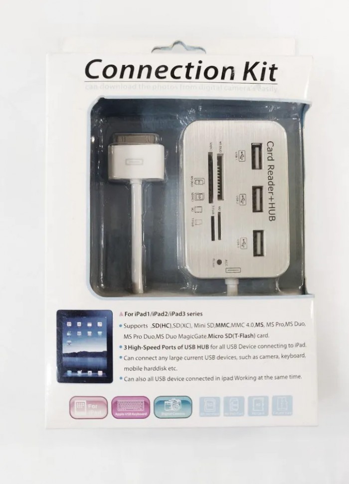 Адаптер переходник Lightning Connection Kit for iPad 3 series (Card Reader + HUB)
