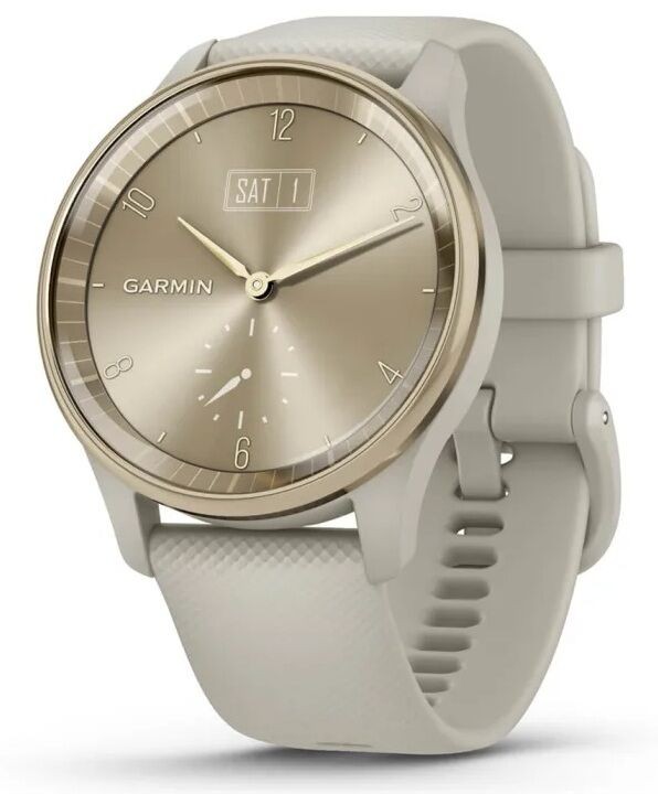 Часы GARMIN VIVOMOVE TREND Cream Gold Stainless Steel Bezel with French Gray Case and Silicone Band 010-02665-01