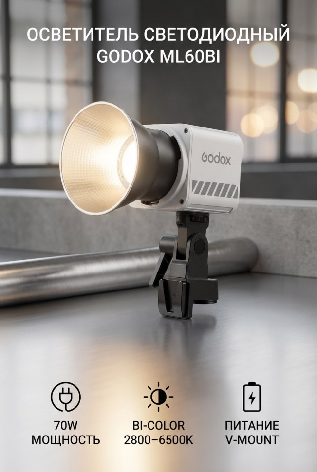 Осветитель светодиодный Godox ML60Bi 