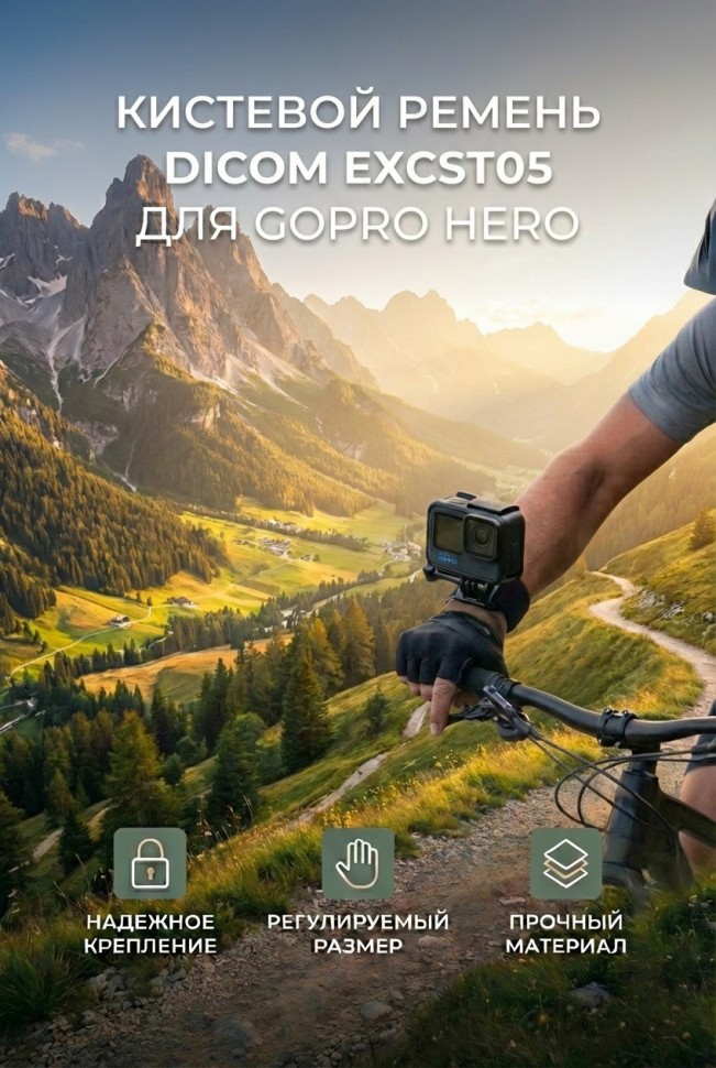 Кистевой ремень с площадкой Dicom ExCST05 для GoPro Hero 1