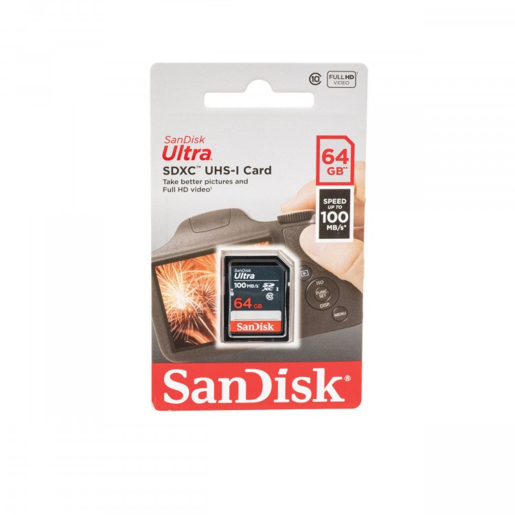 Карта памяти 64Gb SanDisk Ultra SDXC Class 10 UHS-I 100mb/s