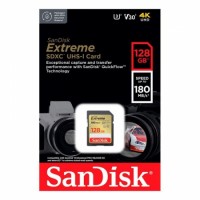Карта памяти Sandisk 128 ГБ SDXC Extreme UHS-I U3 V30 чтение/запись МБ/сек 180/130