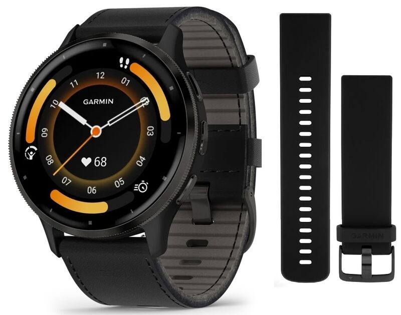 Часы Garmin Venu 3 Slate Black Leather 010-02784-52
