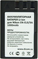Аккумулятор Dicom DN-EL9A for Nikon EN-EL9A