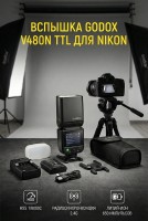 Вспышка накамерная Godox V480N TTL аккумуляторная для Nikon