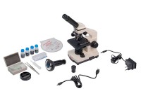 Микроскоп школьный Эврика 40х-1280х с видеоокуляром в кейсе бежевый