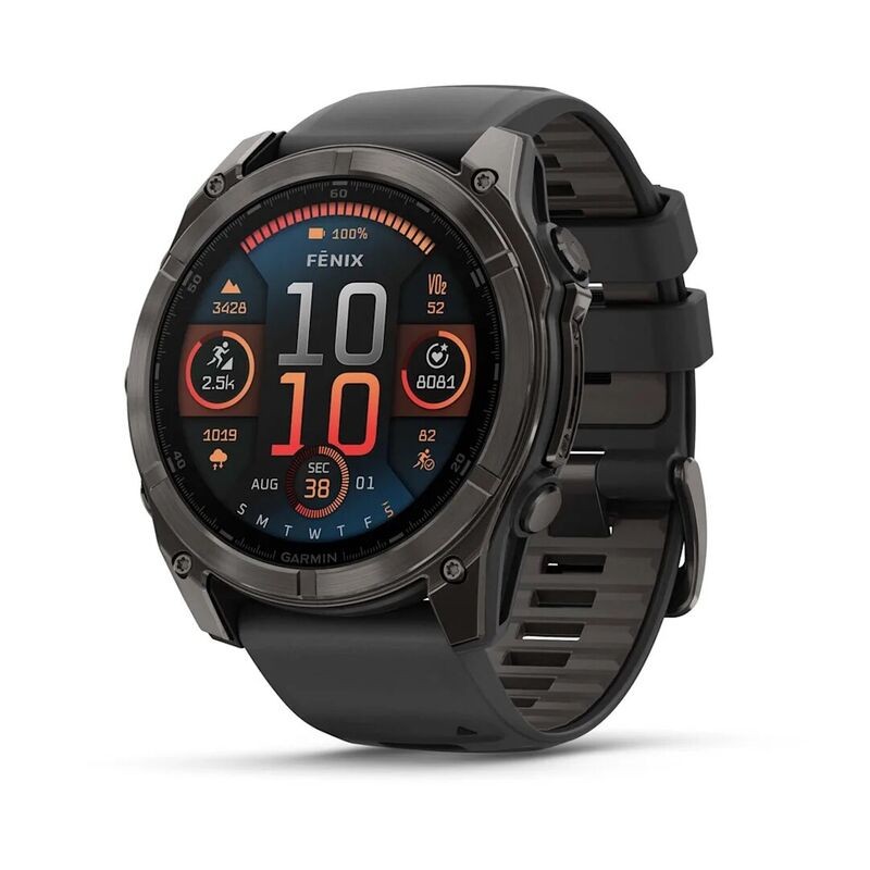 Часы Garmin Fenix 8 51mm Solar Sapphire Carbon Gray DLC Titanium with Black/Pebble Gray Silicone 010-02907-11 